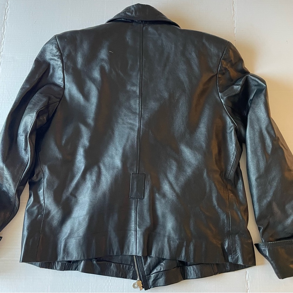 Wilsons Leather Pelle Studio Black Moto Jacket Vintage Y2K Quilt Lining 80’s - Picture 10 of 15